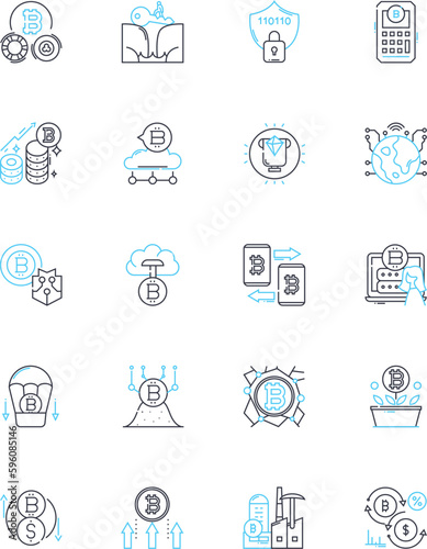 Space travel linear icons set. Rockets, Expedition, Orbit, Extraterrestrial, Terraform, Galaxy, Starbound line vector and concept signs. Cosmonaut,Shuttle,Moonwalk outline illustrations