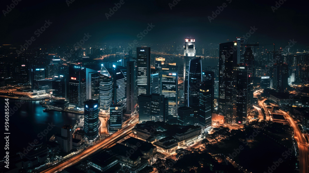 Obraz premium Singapore. Breathtaking travel destination place. Generative AI
