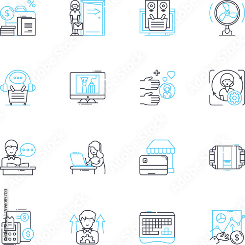 Civil direction linear icons set. Governance, Accountability, Citizenship, Democracy, Empowerment, Equality, Justice line vector and concept signs. Leadership,Liberty,Transparency outline