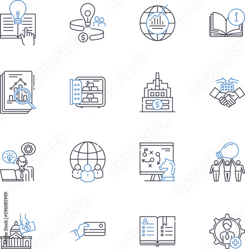 Expense management line icons collection. Budgeting, Accounting, Invoicing, Reimbursement, Tracking, Reporting, Audit vector and linear illustration. Cashflow,Expense,Software outline signs set