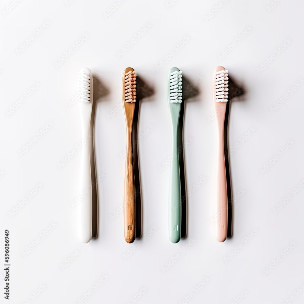 a set of toothbrushes with a white isolated background, generative ai a set of toothbrushes with a white isolated background, generative ai