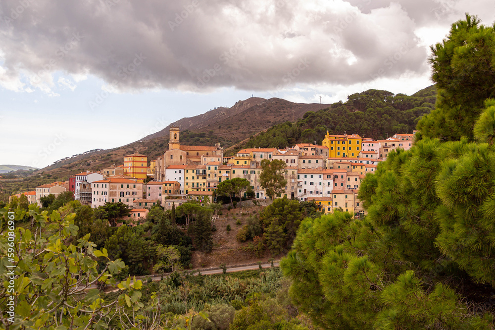 Little mountain village Rio nell' Elba, Island of Elba, Italy