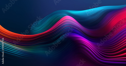 Abstract 3D Background wave background curve technology IA générative
