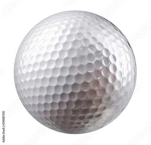 Golf ball in transparent background. Generative AI.