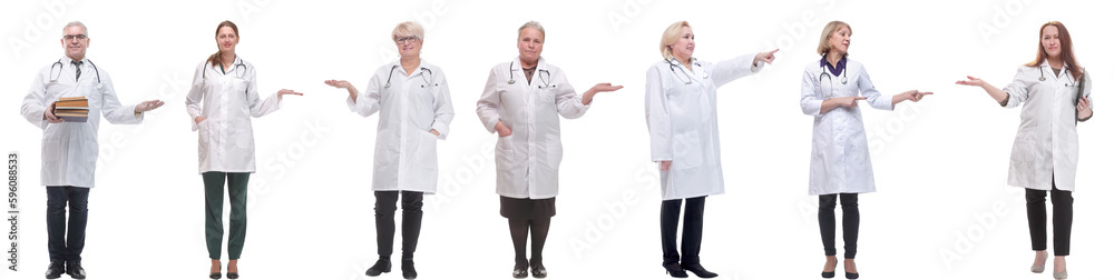 group of doctors in full length isolated on white group of doctors in full length isolated on white