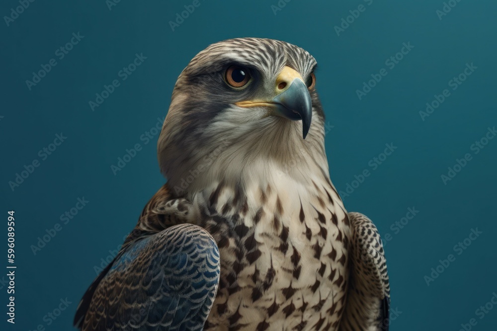 Portrait of magical fairy falcon. The concept of observation. AI generated, human enhanced Portrait of magical fairy falcon. The concept of observation. AI generated, human enhanced
