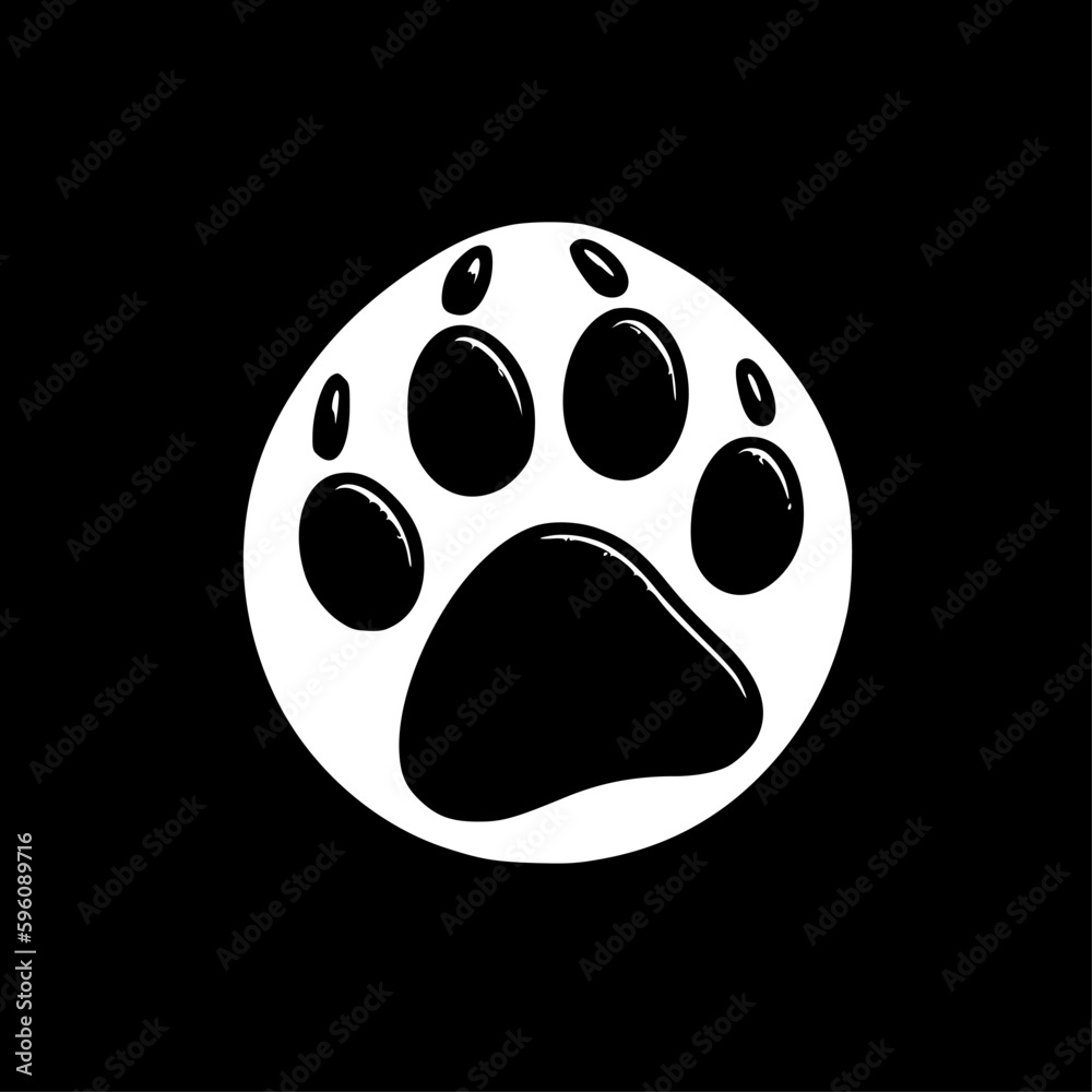 Paw - Black and White Isolated Icon - Vector illustration Paw - Black and White Isolated Icon - Vector illustration