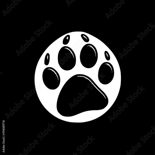 Paw - Black and White Isolated Icon - Vector illustration