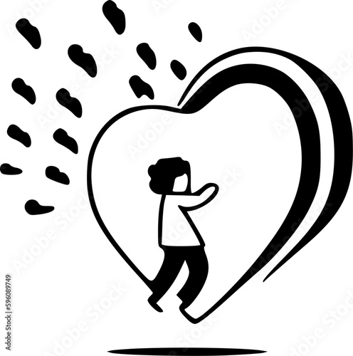 Self-Love | Minimalist and Simple Silhouette - Vector illustration
