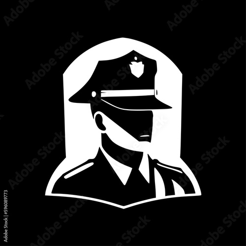 Police | Minimalist and Simple Silhouette - Vector illustration
