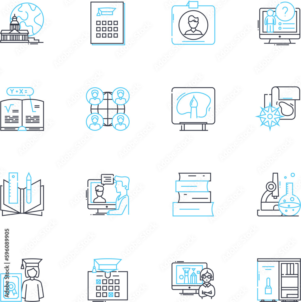 Technical Skills linear icons set. Coding, Engineering, Programming, Development, Designing, Nerking, Troubleshooting line vector and concept signs. Debugging,Software,Hardware outline illustrations