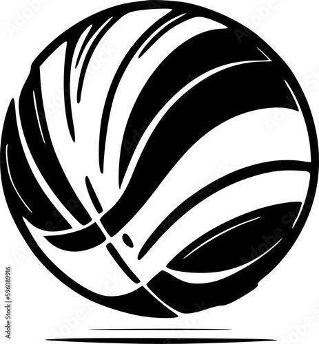 Volleyball | Black and White Vector illustration photo