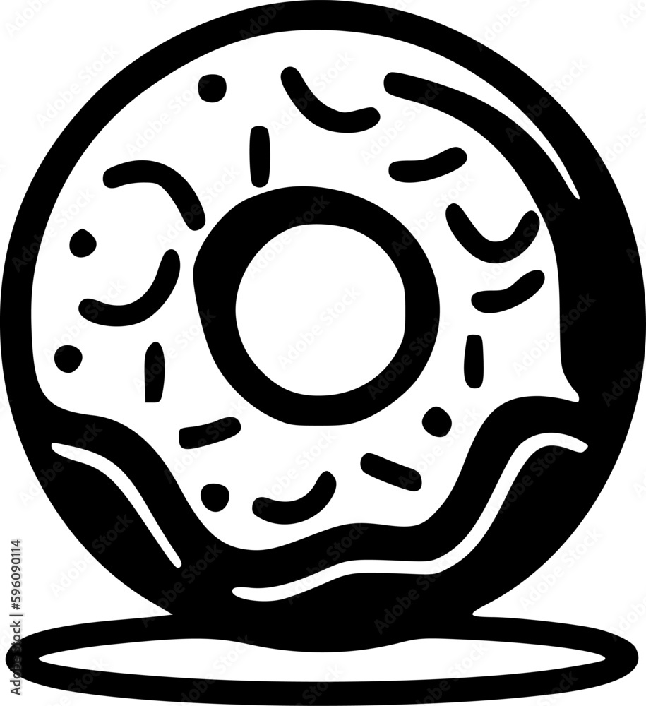 Donut - Black and White Isolated Icon - Vector illustration Donut - Black and White Isolated Icon - Vector illustration