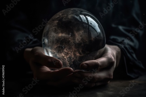 hands holding crystal ball