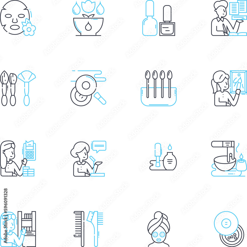 Body treatment linear icons set. Massage, Scrub, Detox, Exfoliate, Relax, Renew, Rejuvenate line vector and concept signs. Revitalize,Serenity,Moisturize outline illustrations Body treatment linear icons set. Massage, Scrub, Detox, Exfoliate, Relax, Renew, Rejuvenate line vector and concept signs. Revitalize,Serenity,Moisturize outline illustrations