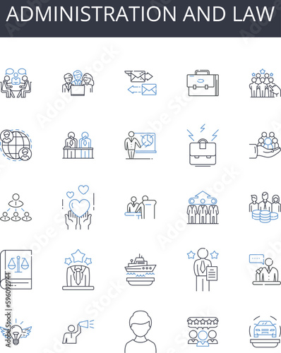 Administration and law line icons collection. Jewelry, Scarves, Handbags, Hats, Sunglasses, Watches, Keychains vector and linear illustration. Ph cases,Wallets,Ties outline signs set