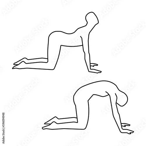 Cat cow pose posture for yoga practice photo