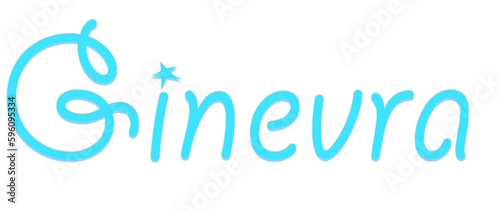 Ginevra  - light blue color - female name - sparkles - ideal for websites, emails, presentations, greetings, banners, cards, books, t-shirt, sweatshirt, prints

