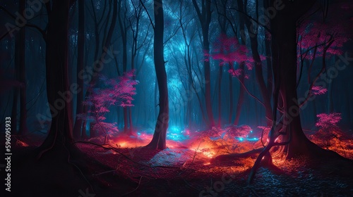 fire in the forest.generative ai