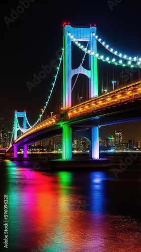 Rainbow Bridge. Tokyo. Breathtaking travel destination place. Generative AI
