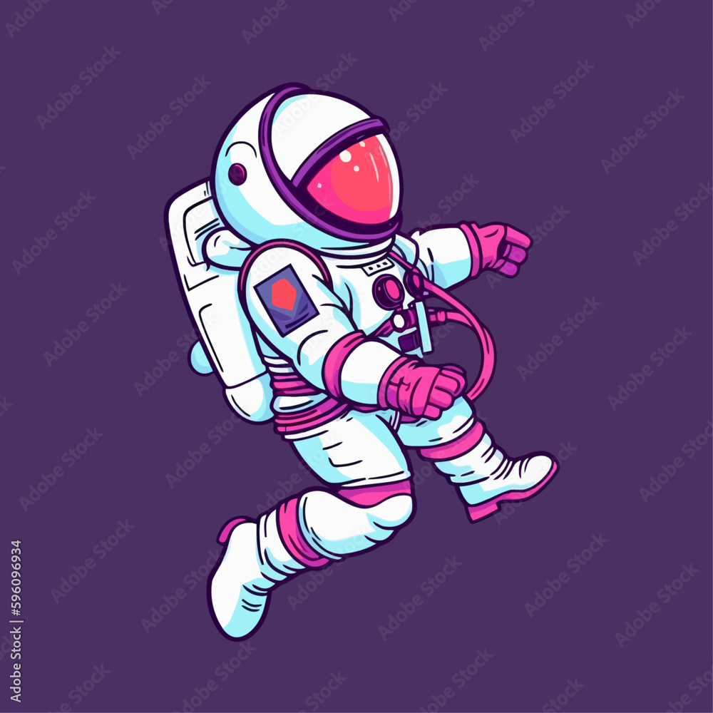 Astronaut walking in planet space exploring science technology future cartoon vector illustration Astronaut walking in planet space exploring science technology future cartoon vector illustration