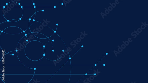 Connected dots and lines for big data visualization, global communication and networking concept background.