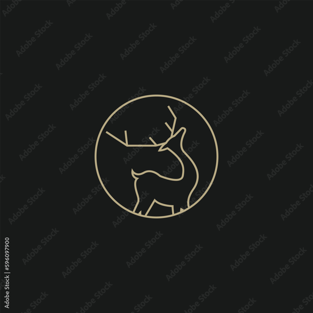 Fototapeta premium Deer minimalist logo design