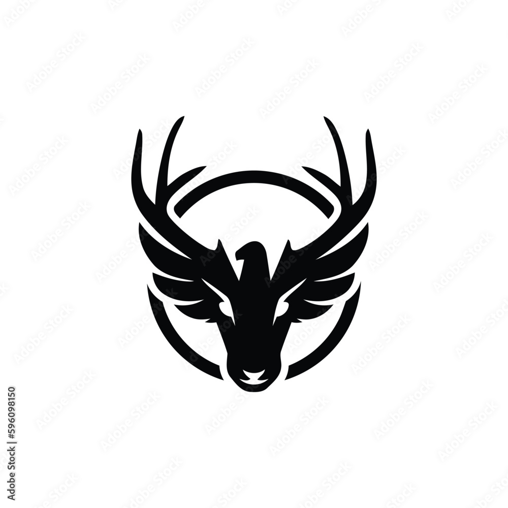 Hunter Deer minimalist logo design Hunter Deer minimalist logo design