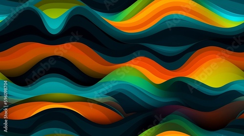 Seamless abstract colorful background with waves. perfectly repeating tile