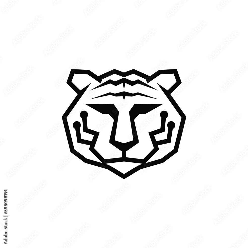 tiger head minimalist logo design tiger head minimalist logo design