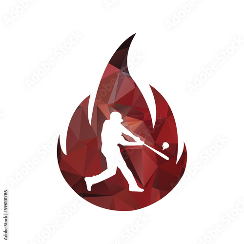 Canvas Print Baseball vector logo Fire design template
