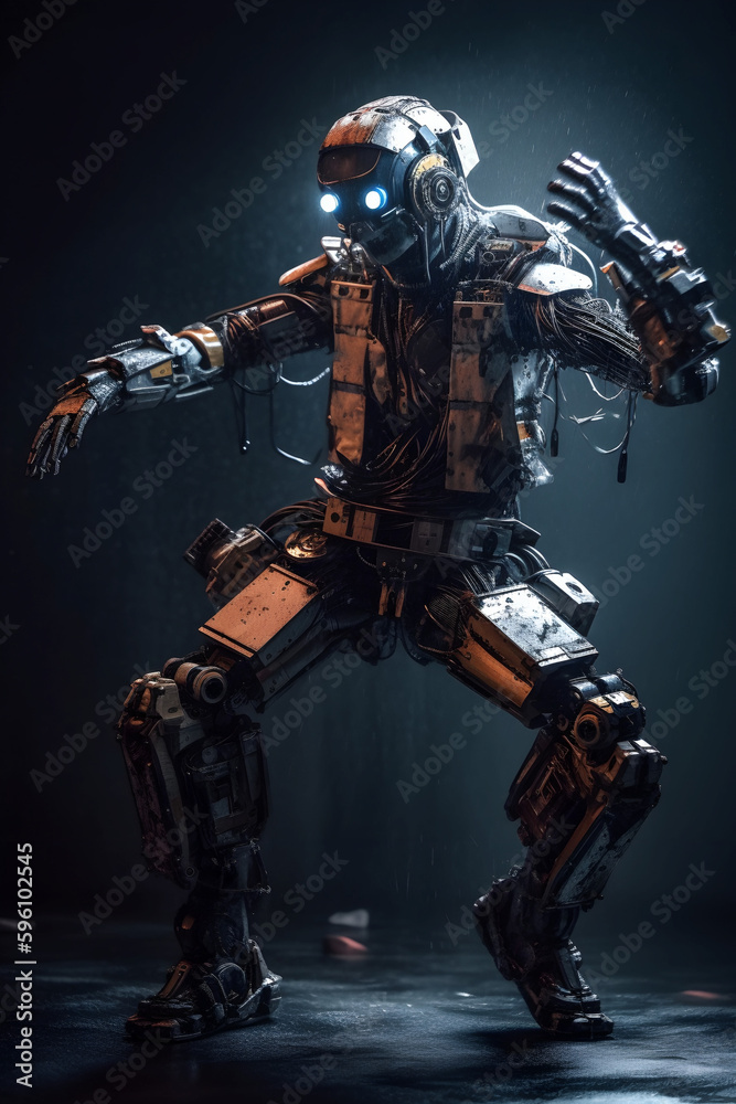 Fototapeta premium cyber person with helmet