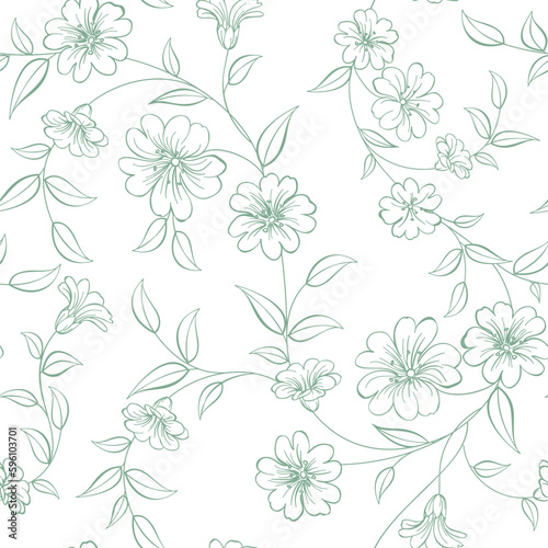 Floral seamless pattern. Vector botanic.