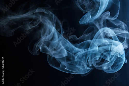 Cloudy smoke with black background  generative ai