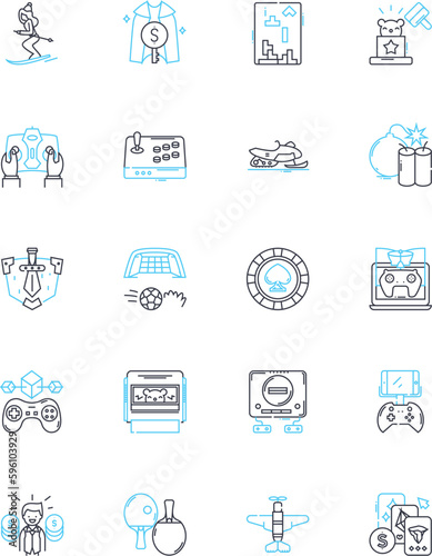 Musical instrument linear icons set. Piano, Guitar, Drums, Violin, Trumpet, Saxoph, Flute line vector and concept signs. Banjo,Ukulele,Bass outline illustrations photo