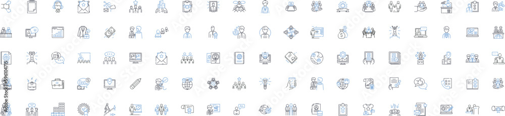 Creative company line icons collection. Innovation, Design, Artistry, Imagination, Conceptual, Visionary, Inventive vector and linear illustration. Originality,Creativity,Resourceful outline signs set
