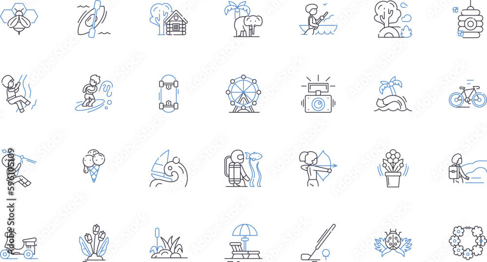 Cultural expedition line icons collection. Diversity, Heritage, Tradition, Exploration, Rituals, Experience, Adventure vector and linear illustration. Foods,Artifacts,Music outline signs set