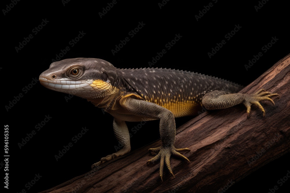 Naklejka premium lizard perched on a tree branch. Generative AI