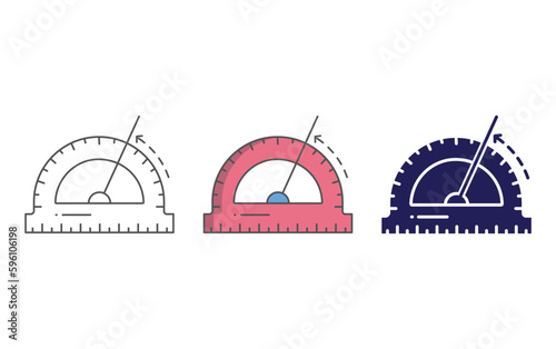 Protractor vector icon