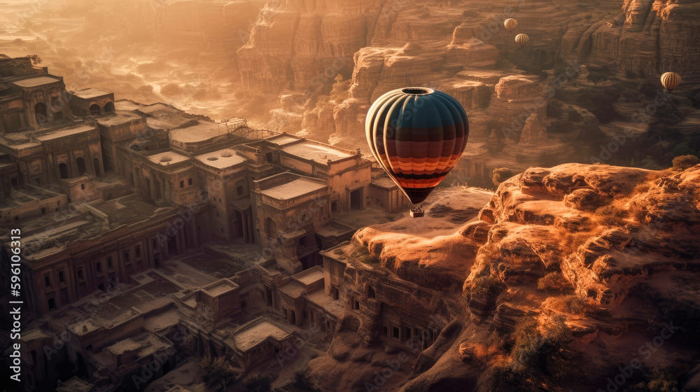 Obraz premium Petra. Jordan. Breathtaking travel destination place. Generative AI