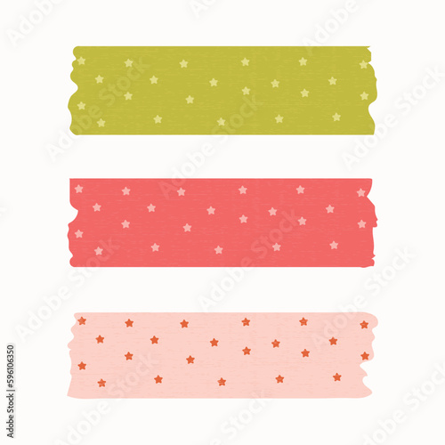 Scrapbook stripes. Colorful washi tapes