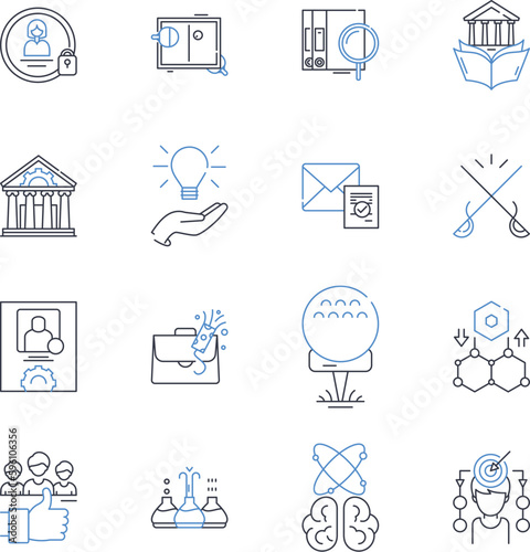 Recreational sports line icons collection. Soccer, Basketball, Volleyball, Tennis, Swimming, Cycling, Running vector and linear illustration. Hiking,Camping,Skiing outline signs set