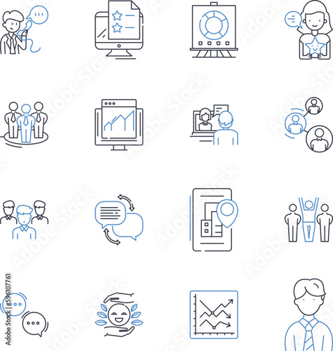 Commercial fusion line icons collection. Reactor, Fusion, Energy, Power, Fuel, Plasma, Electron vector and linear illustration. Sun,Innovation,Breakthrough outline signs set