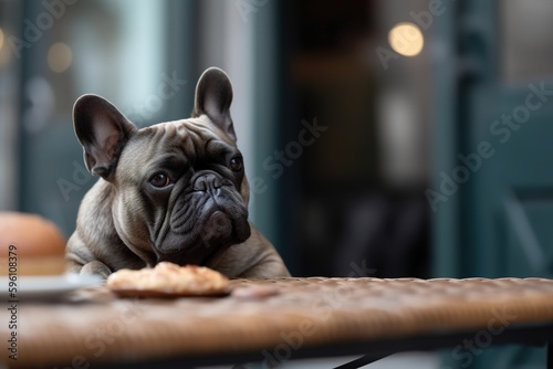 French Bulldog outdoor image, generative ai