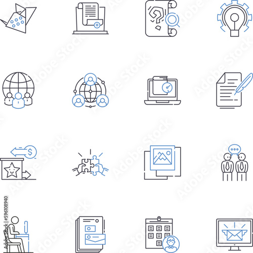 Council line icons collection. Governance, Authority, Administration, Leadership, Policy, Decision-making, Representation vector and linear illustration. Legislation,Accountability,Regulation outline