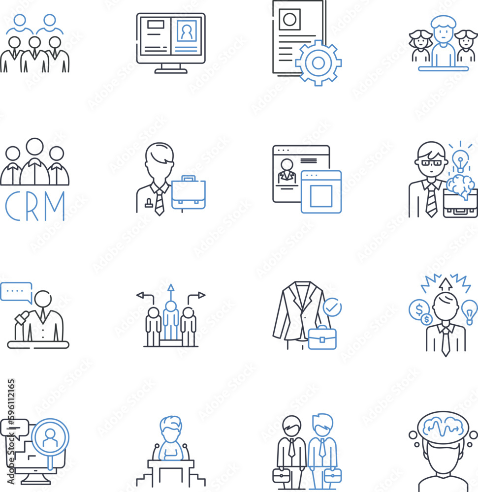 Specialization line icons collection. Expertise, Proficiency, Mastery, Focus, Niche, Concentration, Prowess vector and linear illustration. Acumen,Speciality,Talent outline signs set