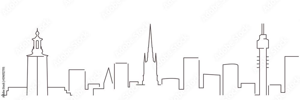 Stockholm Dark Line Simple Minimalist Skyline With White Background Stockholm Dark Line Simple Minimalist Skyline With White Background