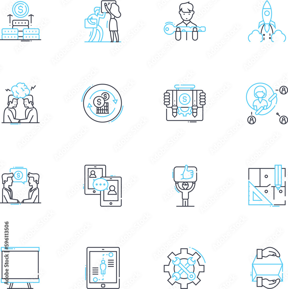 Project Planning linear icons set. Strategy, Initiative, Mission, Objectives, Scope, Budget, Schedule line vector and concept signs. Timeline,Resource,Task outline illustrations Generative AI Project Planning linear icons set. Strategy, Initiative, Mission, Objectives, Scope, Budget, Schedule line vector and concept signs. Timeline,Resource,Task outline illustrations Generative AI