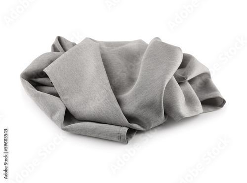 Crumpled fabric napkin isolated on white background