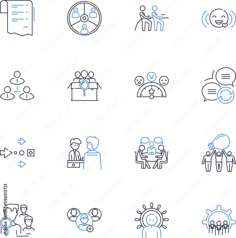 Guild squad line icons collection. Alliance, Members, Unity, Leadership, Strategy, Tactics, Strength vector and linear illustration. Squad,Fellowship,Organization outline signs set Guild squad line icons collection. Alliance, Members, Unity, Leadership, Strategy, Tactics, Strength vector and linear illustration. Squad,Fellowship,Organization outline signs set